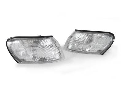thumbnail image 2 of USales Clear Headlight & Corner Light Set For 1993-1997 Toyota Corolla DX – Black Housing, DOT/SAE 2 of 3