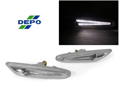 BMW E90/E91/E92/E93/E82 DEPO CLEAR LIGHT BAR WHITE LED DEPO Side Marker LightS