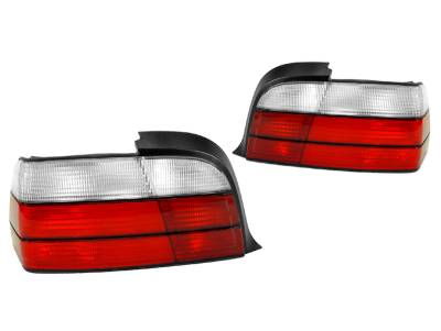 BMW E36 2D/Cabrio Red/Clear DEPO Tail Lights