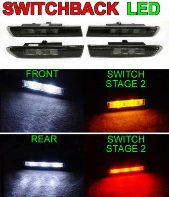 Acura TL Smoke Front/Rear DEPO Side Marker Lights-Switch Back-White/Amber+Red