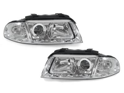 Audi B5 A4 & 00-02 S4 Chrome Projector Euro Am DEPO Headlights Set