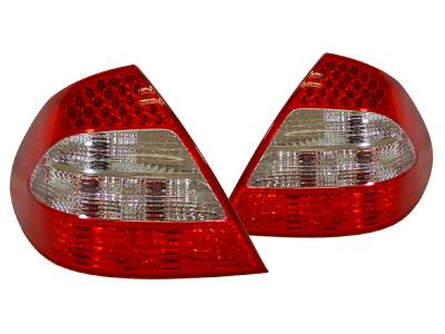 Mercedes W211 E-Class Led Facelift Look Red/Clear/Red DEPO Tail Lights