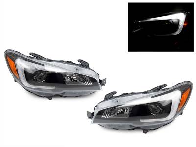 Subaru WRX Depo Black Projector DEPO Headlight Set - Halogen Model