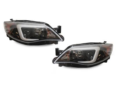 Subaru Impreza/WRX Black C Led Light Bar Projector DEPO Headlight Set -Xenon D2S
