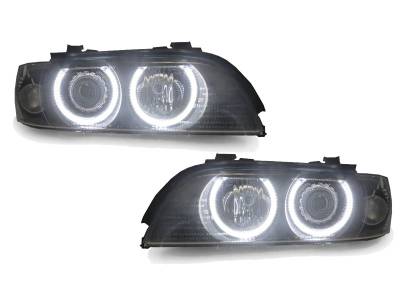 BMW E39 5 Series Uhp Led Angel Halo H7 Projector DEPO Headlight - Halogen Model