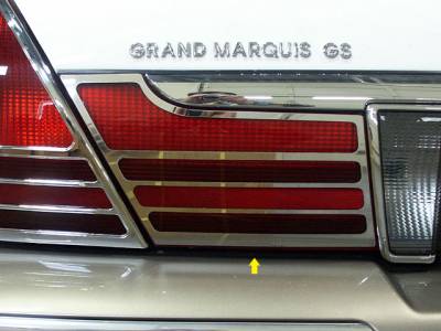 MERCURY GRAND MARQUIS 4dr QAA Stainless 2pcs Tail Light Accent TL43481