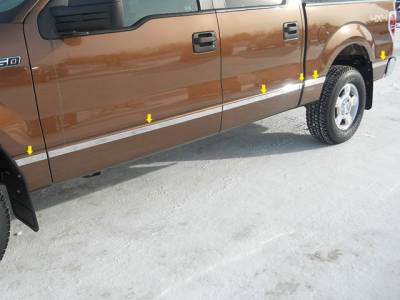 F-150 Crew Cab, 5.5' Bed, NO Flares QAA Stainless Molding Insert MI44316