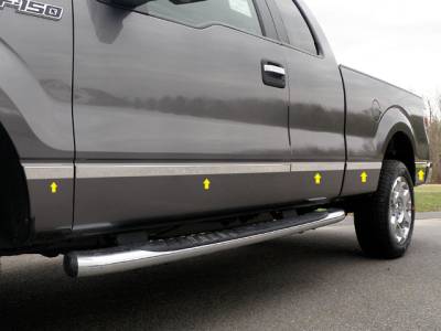 F-150 Super Cab, 8' Bed, NO Flares QAA Stainless Molding Insert MI44312