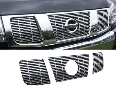 QAA - Fits Nissan TITAN 2/4dr QAA 3pcs Grille Accent SGB24515 - Image 3