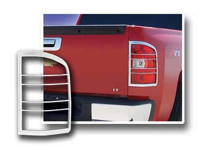 SILVERADO 2/4dr QAA Chrome ABS plastic 2pcs Tail Light Bezels TL47181