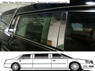 DTS Limousine, SUPERIOR STATESMAN HEARSE QAA  6pcs Pillar Trim PP40244