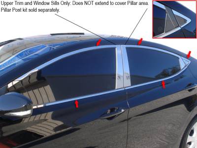 QAA - Fits Hyundai ELANTRA 4dr QAA Stainless 10pcs Window Accent Package WP11341 - Image 1