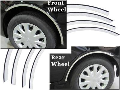 QAA - Fits Nissan VERSA 4dr QAA Stainless 4pcs Wheel Well Accent WQ12530 - Image 1