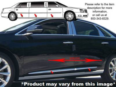 XTS Limousine - 48" Center QAA Stainless 6pcs Rocker Panel Trim TH53239