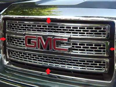 GMC SIERRA 2/4dr QAA Chrome ABS plastic 4pcs Grille Overlay SGC54281