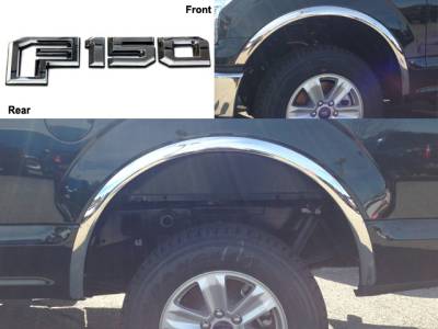 FORD F-150 2/4dr QAA Molded Stainless 4pcs Wheel Well Fender Trim WZ55308