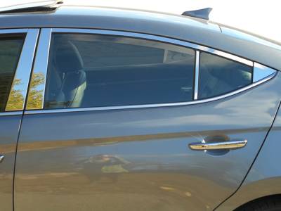 QAA - Fits Hyundai ELANTRA 4dr QAA Stainless 8pcs Pillar Trim PP17342 - Image 3