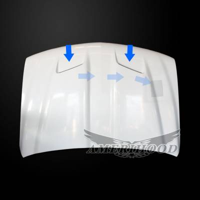 AmeriHood - Chevrolet Silverado S-Style AmeriHood Ram Air Hood CSI99AHTSFHW - Image 6