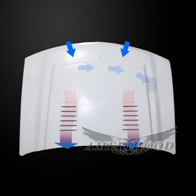 AmeriHood - Chevrolet Silverado 3500 E-Style AmeriHood Ram Air Hood CS03AHTEFH35 - Image 2