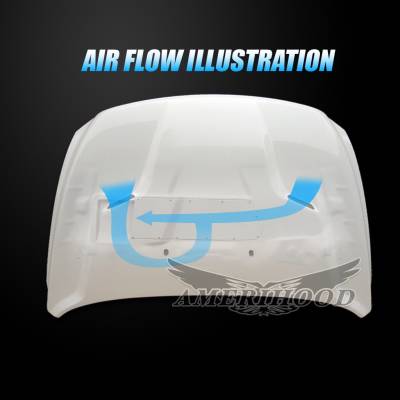 AmeriHood - Dodge Ram 1500 SRT-Style AmeriHood Ram Air Hood DR09AHCLGFHW - Image 5