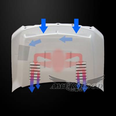 AmeriHood - Ford F-150 E-Style AmeriHood Ram Air Hood F1509AHTEFH - Image 3