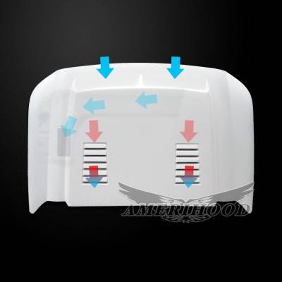 AmeriHood - Ford F-250 E-Style AmeriHood Ram Air Hood F2511AHTEFHW - Image 6