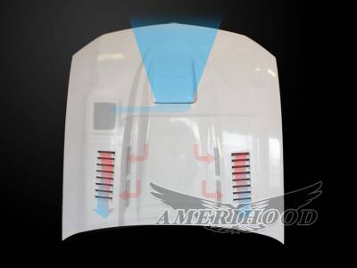 AmeriHood - Ford Mustang SMS-Style AmeriHood Ram Air Hood FM05AHSMSFHW - Image 9