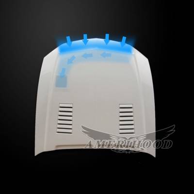 AmeriHood - Ford Mustang E-Style AmeriHood Ram Air Hood FM10AHTEFH - Image 2