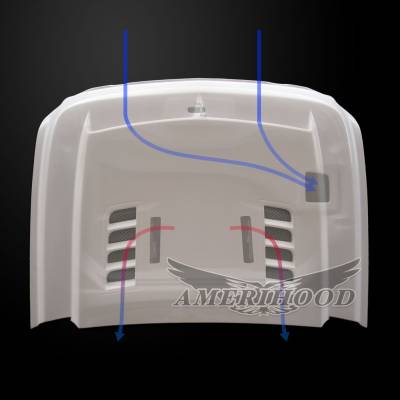 AmeriHood - Chevrolet Silverado 2500 E-Style AmeriHood Ram Air Hood CS11AHTEFHW25 - Image 6