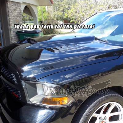 AmeriHood - Dodge Ram 1500 SSK-Style AmeriHood Ram Air Hood DR19AHSSKFHWCLASSIC - Image 4