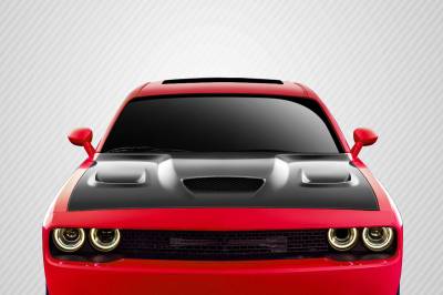 Carbon Creations - Dodge Challenger Carbon Creations Hellcat Look Hood - 1 Piece - 112475 - Image 1