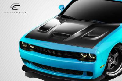 Carbon Creations - Dodge Challenger Carbon Creations Hellcat Look Hood - 1 Piece - 112475 - Image 2
