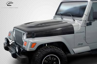 Carbon Creations - 97-06 Jeep Wrangler Power Dome Dritech Carbon Fiber Body Kit- Hood 113121 - Image 2