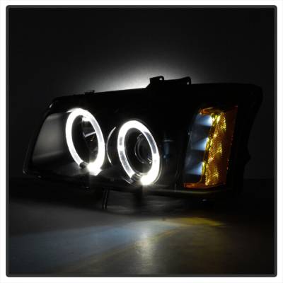 Spec-D - Chevrolet Silverado Spec-D Halo LED Smoke Projector Headlights - Black - 444-CS03-AM-BSM - Image 9