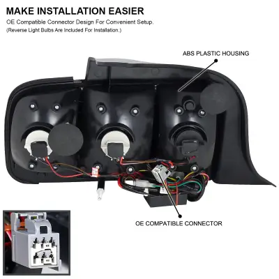 Spec-D - Ford Mustang Spec-D Sequential LED Taillights - Red - LT-MST05RLED-SQ-TM - Image 4