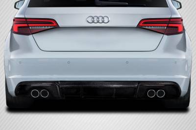 Audi A3 HB RS3 Look Carbon Fiber Rear Bumper Diffuser Body Kit 115673