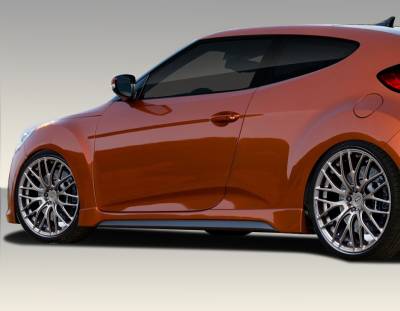 Hyundai Veloster Duraflex Turbo Look Side Skirts Rocker Panels - 2 Piece - 108846