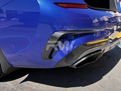 BMW G20 3-Series Carbon Fiber Rear Bumper Trims bmwg20045