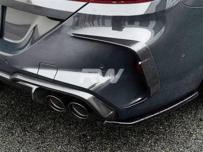BMW F93 M8 Carbon Fiber Rear Bumper Trims bmwg1603