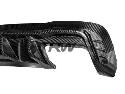 RW Carbon - Audi B9 A4 S-Line S4 Carbon Fiber Rear Diffuser audib9a404 - Image 6