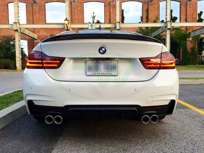 BMW F32 F33 F36 Performance Style Black Diffuser - Quad bmwf32017-3