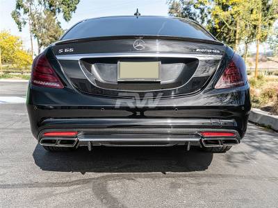 RW Carbon - Mercedes W222 S63 Carbon Fiber Rear Diffuser mercw22202 - Image 2