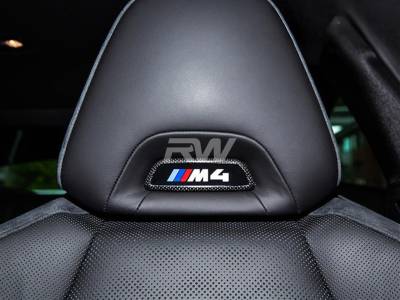 BMW M Carbon Fiber Seat Emblem Cover - CF Bucket Seats bmwg87047-2