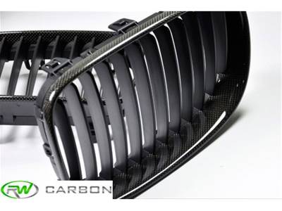 RW Carbon - BMW E82 E88 Carbon Fiber Kidney Grilles bmwe82001 - Image 2