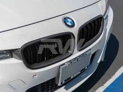 BMW F30/F31 Double Slat Carbon Fiber Grilles bmwf30036
