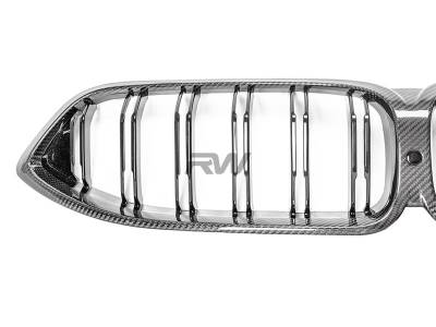 RW Carbon - BMW M8 / 8-Series Dual Slat Carbon Fiber Grille bmwf91011 - Image 5