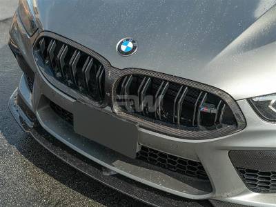 BMW F91 F92 F93 M8 Carbon Fiber Grille Surrounds w/Camera bmwf9101-1