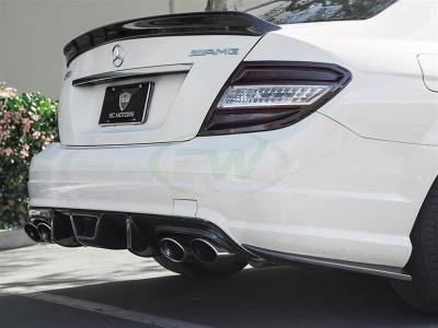 RW Carbon - Mercedes W204 Carbon Fiber Rear Bumper Splitters mercw20442 - Image 3