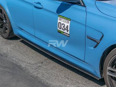 RW Carbon - BMW F80 M3 Carbon Fiber Side Skirt Extensions bmwf8x019 - Image 2