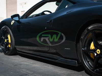 RW Carbon - Ferrari 458 Carbon Fiber Side Skirt Extensions Ferrari458-05 - Image 2